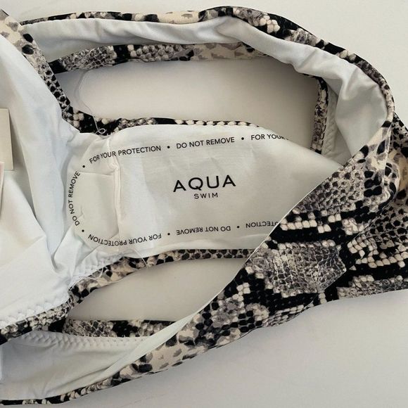 NWT Aqua Swim Python Snake Print Halter Crop Bikini Swimsuit Set Medium - Picture 9 of 15